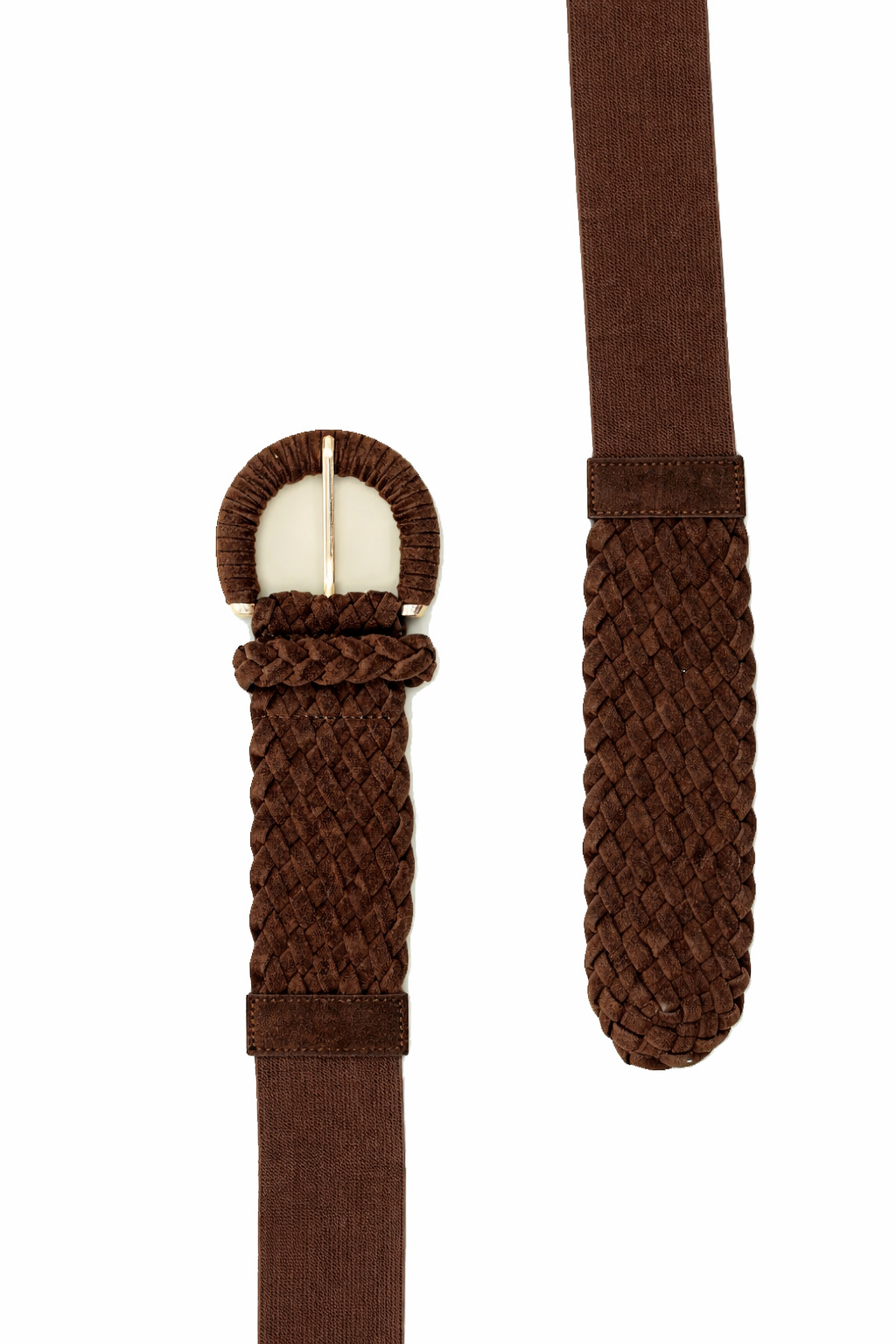 CINTURA ELASTICO E FAKE SUEDE 40%ELASTIC+50%POLYESTER+10%METAL,MADE IN PRC    - CAFFE
